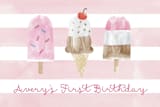 "Sweet Treats" - Children's Birthday Party Stickers in Bubblegum by Shirley Lin Schneider - In Use