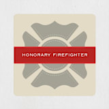 "firehouse" - Children's Birthday Party Stickers in Firetruck by Julee London - Front