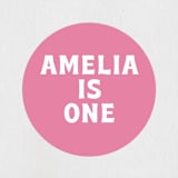 "The Big One" - Children's Birthday Party Stickers in Rose by Baumbirdy - In Use
