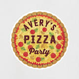 "Pizza Pie Party" - Children's Birthday Party Stickers in Tomato by Paper Sun Studio - Front