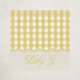 "Scalloped Gingham" - Children's Birthday Party Stickers in Lemonade by Brianne Larsen - Front