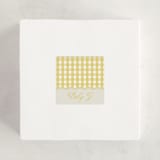 "Scalloped Gingham" - Children's Birthday Party Stickers in Lemonade by Brianne Larsen - In Use