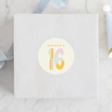 "Sweet Type" - Children's Birthday Party Stickers in Vanilla by Baumbirdy - Front