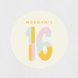 "Sweet Type" - Children's Birthday Party Stickers in Vanilla by Baumbirdy - In Use