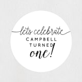 "Let's Celebrate a Birthday" - Children's Birthday Party Stickers in Sugar by Christine Taylor - Front