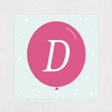 "Pastel Balloon" - Children's Birthday Party Stickers in Raspberry by Little Print Design - Front