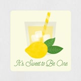 "Sweet One" - Children's Birthday Party Stickers in Lemonade by Erica Krystek - Front