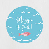 "Darling Mermaid" - Children's Birthday Party Stickers in Bubblegum by Oscar and Emma - Karly Depew - Front
