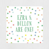 "Cupcake Topper" - Children's Birthday Party Stickers in Turquoise by Alethea and Ruth - Front