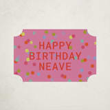 "Extra Special" - Children's Birthday Party Stickers in Strawberry by Inkblot Design - Front