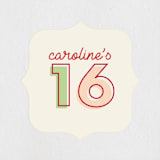 "Bold Type" - Children's Birthday Party Stickers in Cranberry by Baumbirdy - In Use