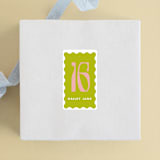 "wavy frame" - Children's Birthday Party Stickers in Key Lime by Baumbirdy - Front