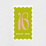 "wavy frame" - Children's Birthday Party Stickers in Key Lime by Baumbirdy - In Use