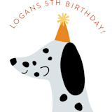 "Sound The Alarm!" - Children's Birthday Party Stickers in Dalmatian by Angela Thompson - In Use