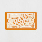 "The Birthday Express" - Children's Birthday Party Stickers in Sunset by Shiny Penny Studio - Front