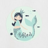 "glitter mermaid" - Children's Birthday Party Stickers in Deep Sea by peetie design - Front