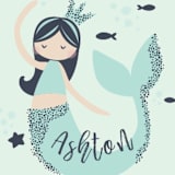"glitter mermaid" - Children's Birthday Party Stickers in Deep Sea by peetie design - In Use