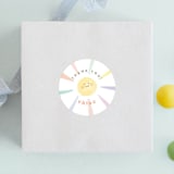 "Rainbow sun" - Children's Birthday Party Stickers in Sherbet by Jennifer Wick - Front