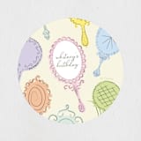 "Disney Princess Mirrors" - Children's Birthday Party Stickers in Vanilla by Baumbirdy - In Use