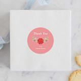 "Disney's Briar Rose" - Children's Birthday Party Stickers in Pink Melba by Rebecca Marchese - Front