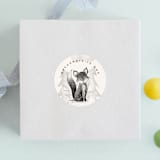 "Forest Friends" - Children's Birthday Party Stickers in Sephia by Anastasia Makarova - Front