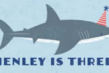 "Shark Tank" - Children's Birthday Party Stickers in Sky by Karidy Walker - In Use