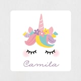 "Sweet Unicorn" - Children's Birthday Party Stickers in Strawberry by Annie Holmquist - Front