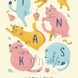 "Let's Pawty" - Children's Birthday Party Stickers in Candy by Shannon Chen of Four Wet Feet Studio - In Use
