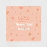 "Calling All Princesses" - Children's Birthday Party Stickers in Blush by Half Pint Studio - Front