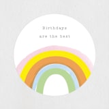 "Little Rainbow" - Children's Birthday Party Stickers in Apricot by Baumbirdy - Front