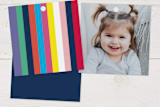 "Emoji Party" - Children's Birthday Party Favor Tags in Navy by Baumbirdy - Back of Card Options