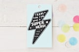 "Calling All Superheroes" - Children's Birthday Party Favor Tags in Captain by Maggie Maeve - Front