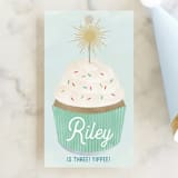 "Sparkler" - Children's Birthday Party Favor Tags in Spearmint by Lorent and Leif - Front