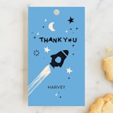 "Cosmic Adventure" - Children's Birthday Party Favor Tags in Sky by Charlotte Smith - Front