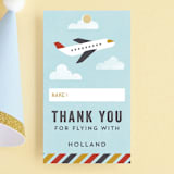 "Flying High" - Children's Birthday Party Favor Tags in Sky by Annie Holmquist - Front
