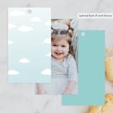 "Come Fly with Us" - Children's Birthday Party Favor Tags in Teal by Karidy Walker - Back of Card Options