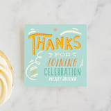 "Jump Bound & Leap" - Children's Birthday Party Favor Tags in Sky by Shiny Penny Studio - Front