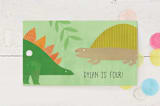 "Let's Roar DInosaur" - Children's Birthday Party Favor Tags in Forest by melanie mikecz - Front