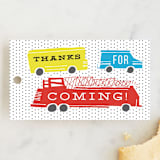 "Things that G0" - Children's Birthday Party Favor Tags in Bright Turquoise by Shiny Penny Studio - Front