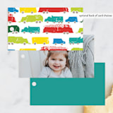 "Things that G0" - Children's Birthday Party Favor Tags in Bright Turquoise by Shiny Penny Studio - Back of Card Options