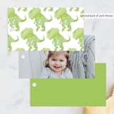 "Dino Party" - Children's Birthday Party Favor Tags in Lime by Cindy Denning - Back of Card Options