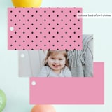 "Disney's Minnie Mouse Confetti" - Children's Birthday Party Favor Tags in Peony by Annie Holmquist - Back of Card Options