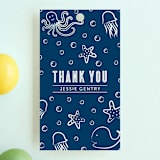 "Aquatic Doodles" - Children's Birthday Party Favor Tags in Ocean by Lehan Veenker - Front