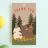 "Teddy Bear Picnic" - Children's Birthday Party Favor Tags in Sun by Susan Moyal - Front