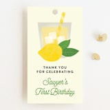"Sweet One" - Children's Birthday Party Favor Tags in Lemonade by Erica Krystek - Front