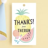 "Tutti Frutti" - Children's Birthday Party Favor Tags in Pineapple by Karidy Walker - Front