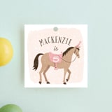 "Saddle Up" - Children's Birthday Party Favor Tags in Rose by Karidy Walker - Front