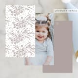 "Floral ONE" - Children's Birthday Party Favor Tags in Rose Gold by Phrosné Barwood - Back of Card Options