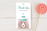 "Woodland" - Children's Birthday Party Favor Tags in Turquoise by Kampai Designs - Front