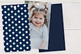 "Little Slugger" - Children's Birthday Party Favor Tags in Patriotic by One Swell Studio - Back of Card Options
